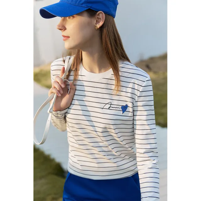 Round Collar Love Bead Piece Inside Take A Jacket With Long Sleeves Render Unlined Upper Garment White Dark Blue - Shop at LoveMi