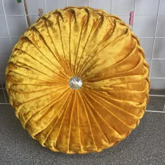 European Sofa Decoration Pumpkin Pillow Round - Golden Yellow - View 1