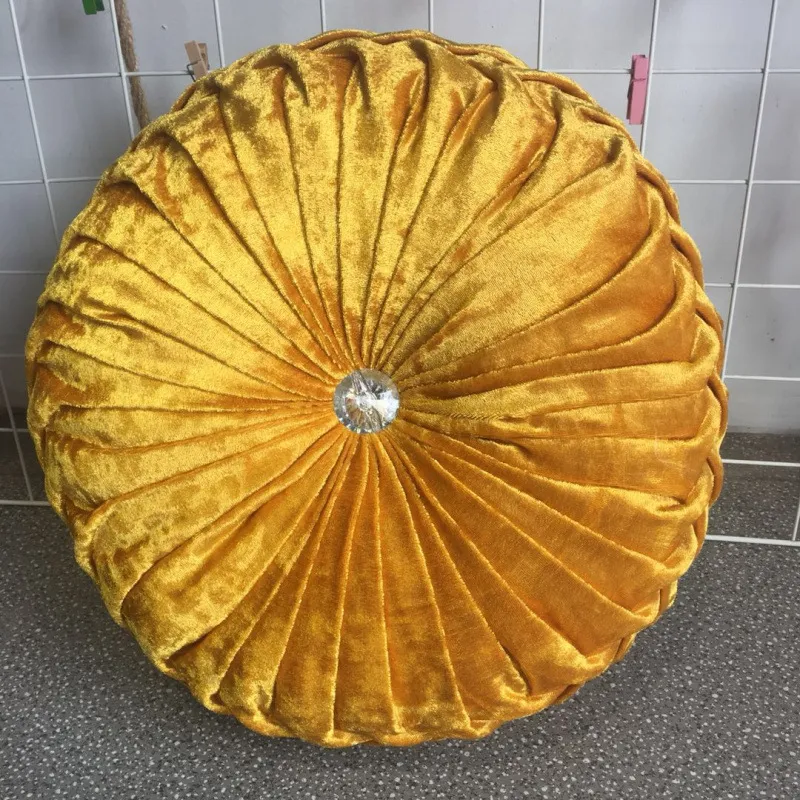 European Sofa Decoration Pumpkin Pillow Round - Golden Yellow