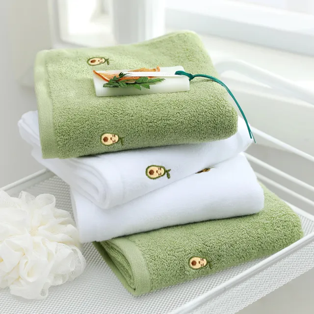 Full Embroidery Avocado Cotton Towel Set2 - Shop at LoveMi