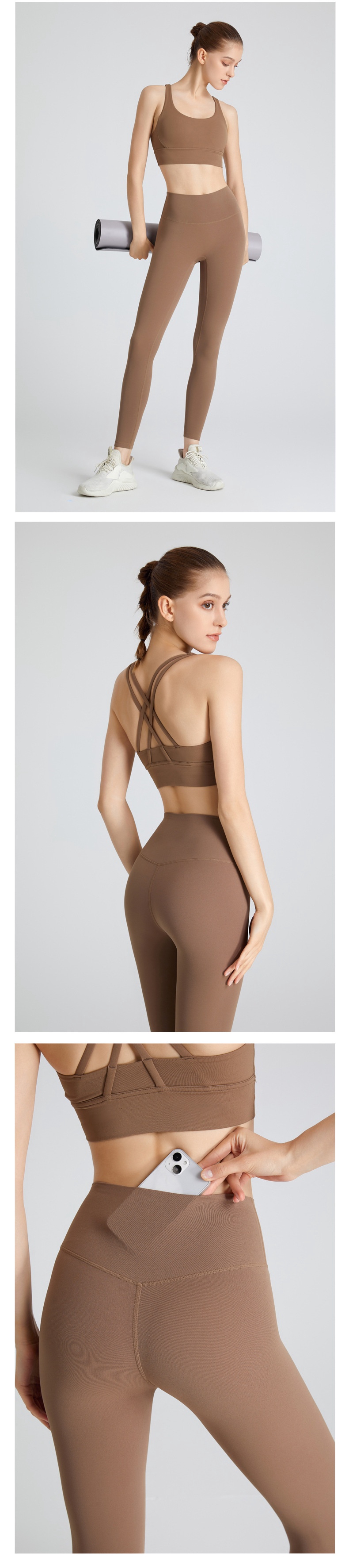 Title 16, Yoga-Anzug Damen Cross Backless BH, atmungsakti...