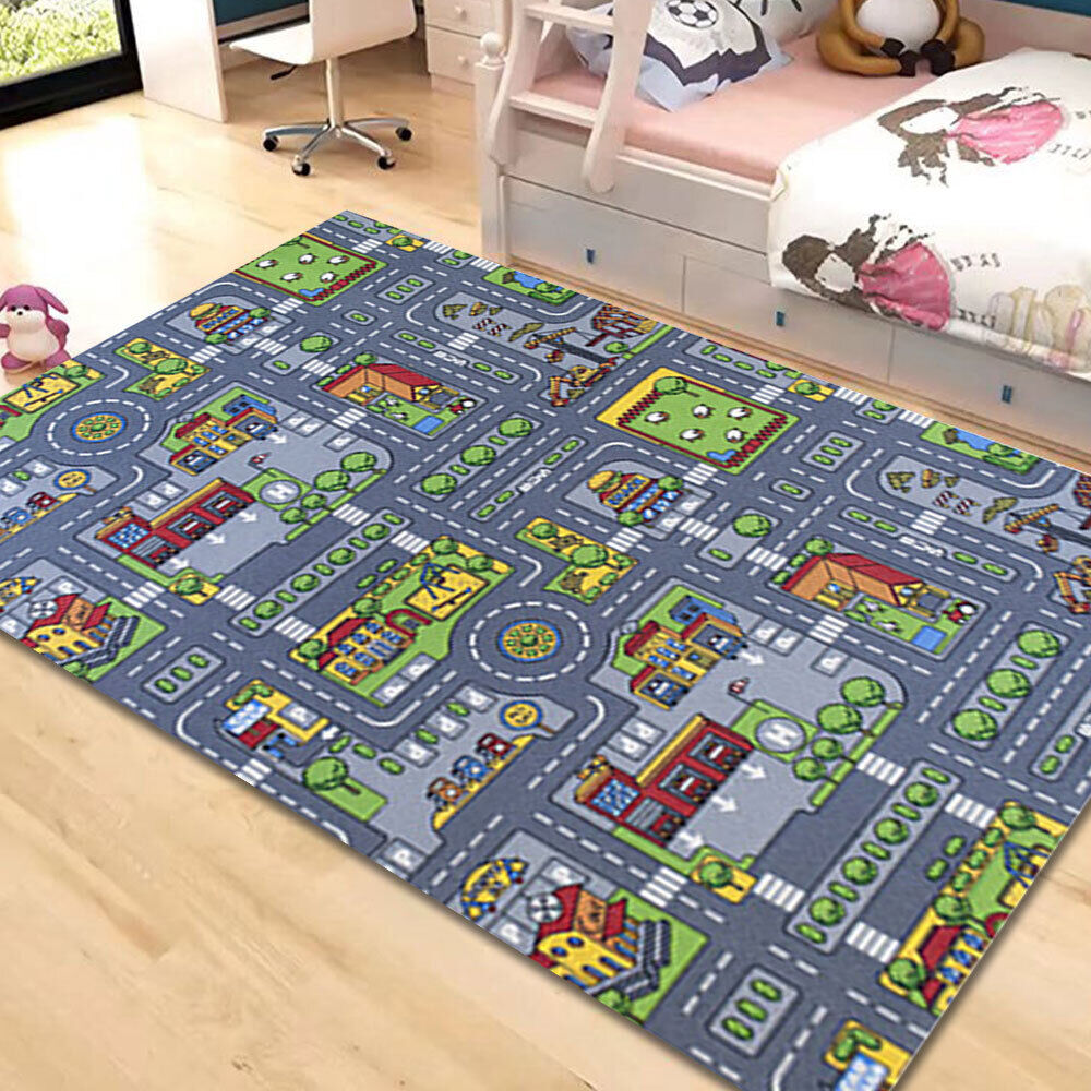 Children's Village Mat Kids Rugs Town Road Map City Car Toy Rug Play 80 X 120cm — image 9
