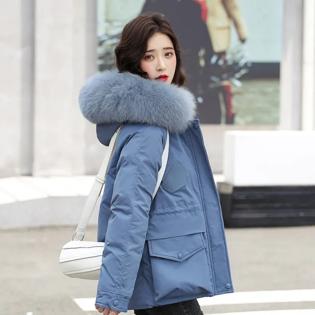 Pie Overcoming Women's Plus Size Women's Autumn And Winter Fur Jacket Women Fog Blue - Shop at LoveMi