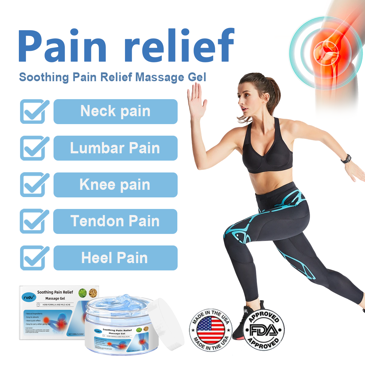 Rvdu JointCare Gel Knee Lumbar Shoulder Neck MusclePain Body Care Massage Cream Gel