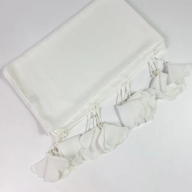 Women's Casual Pearl Chiffon Love Flower Pattern Accessories Baotou Scarf White - Shop at LoveMi