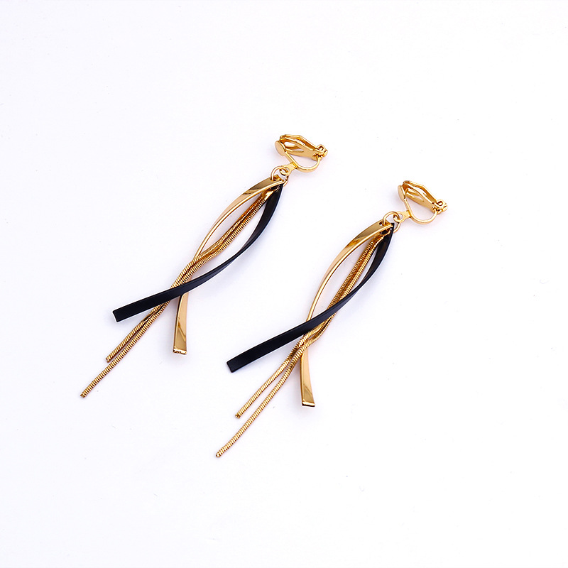 Title 2, Sweet Cool Long Metal Tassel Non-piercing Ear Clip