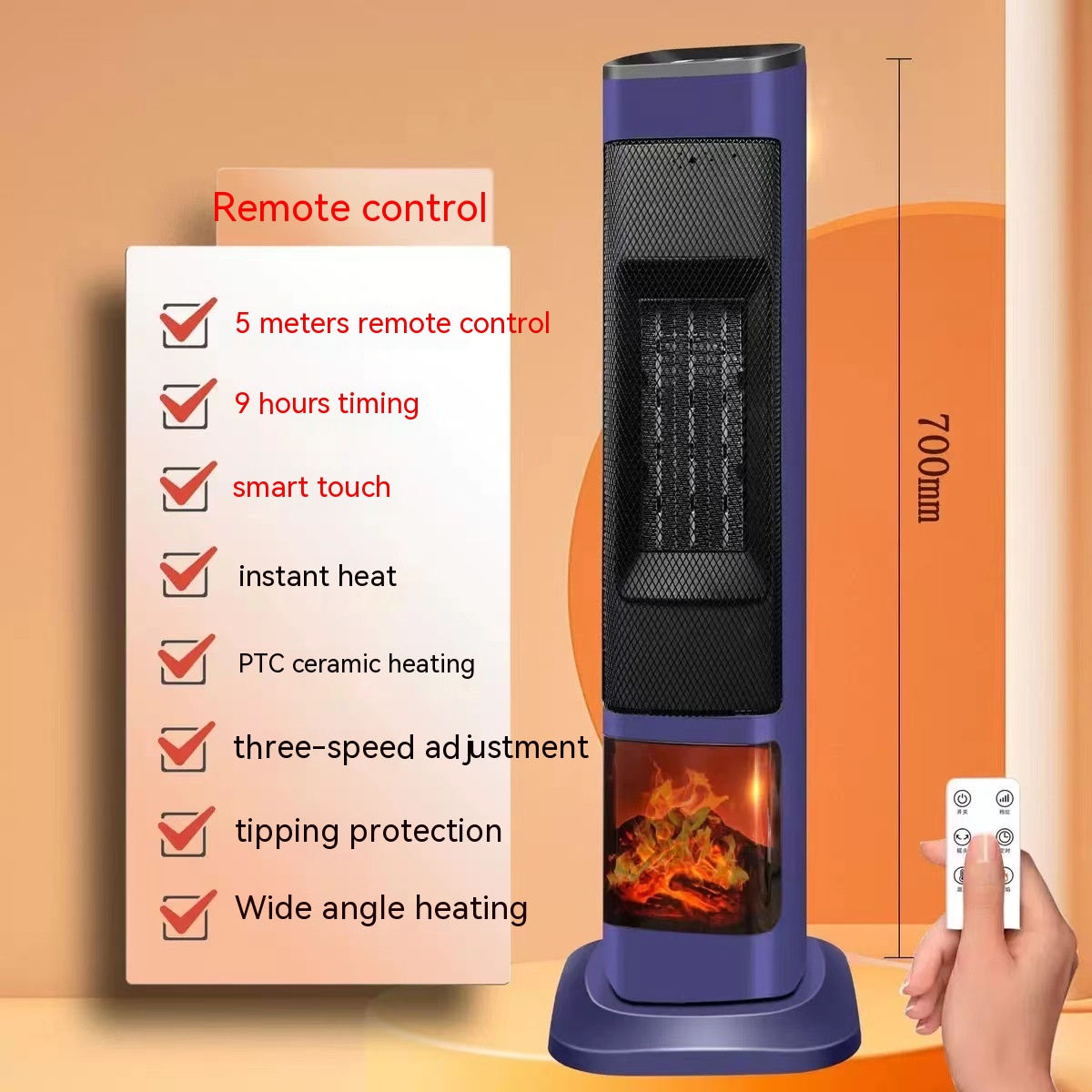 Radiateur Soufflant PTC Silencieux 2000 W — Chambre