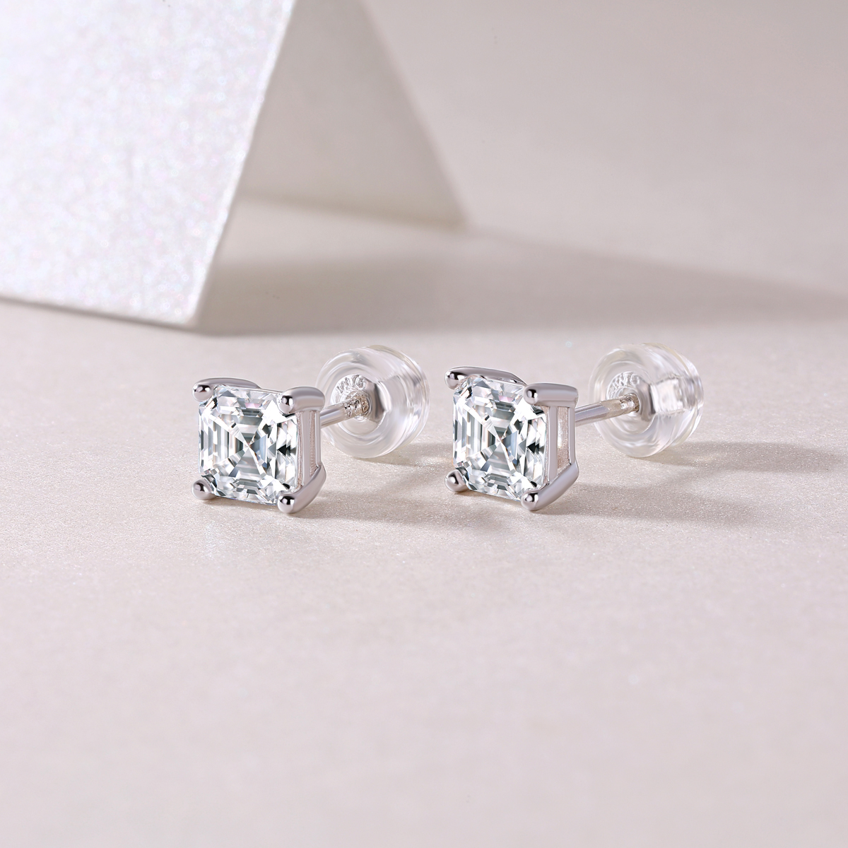 Platinum-plated S925 Silver Earrings With Lab-created Moissanite Ships From USA