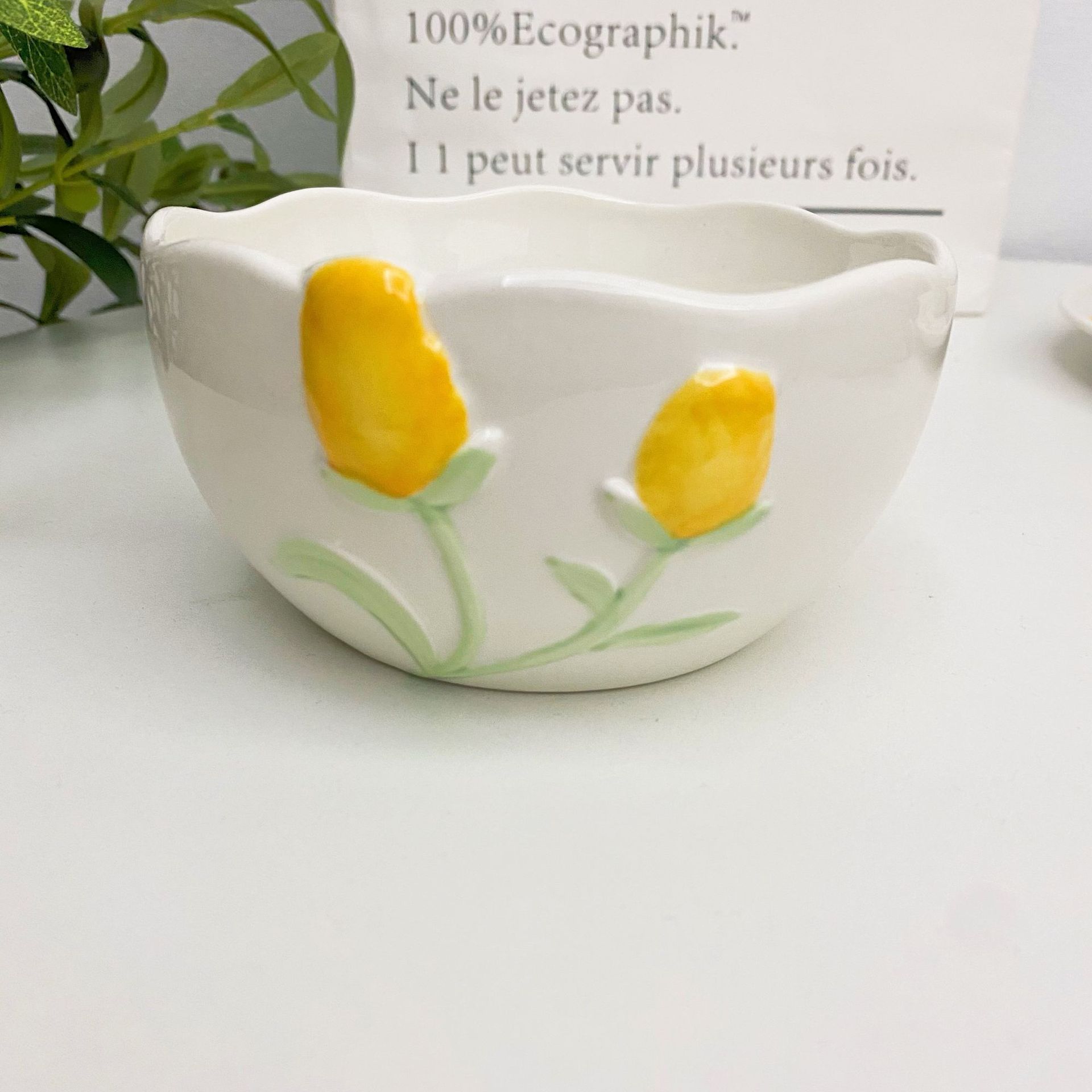 Yellow tulip bowl