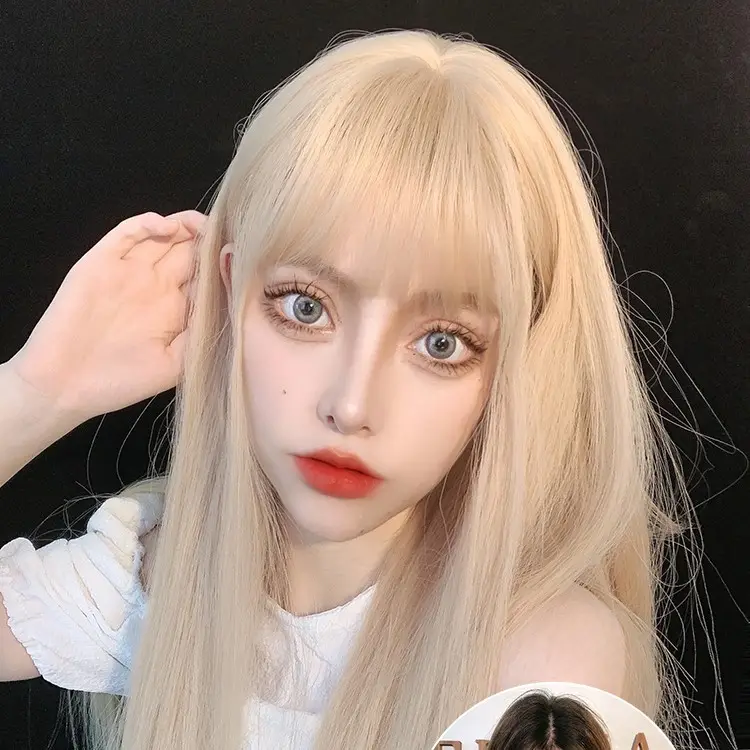 Long Straight Hair Cos Platinum Fashion