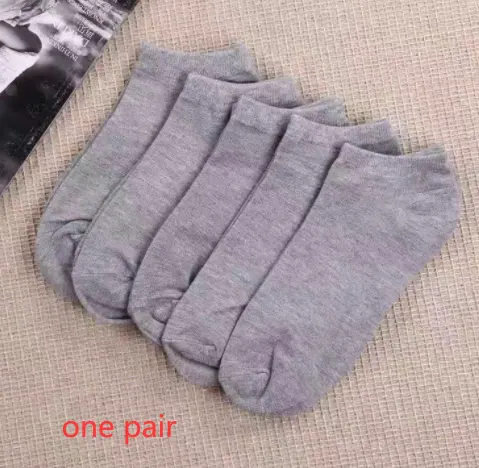 Black and White Gray Boat Socks Tube Men