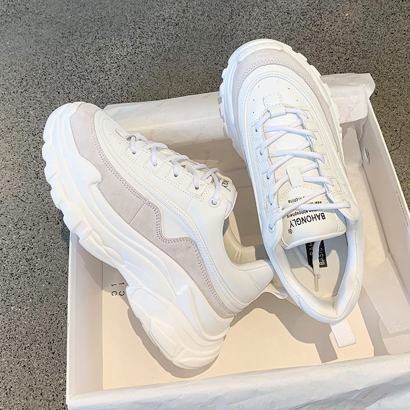 Women's Color Comfortable Platform Lightweight Increased Sneakers