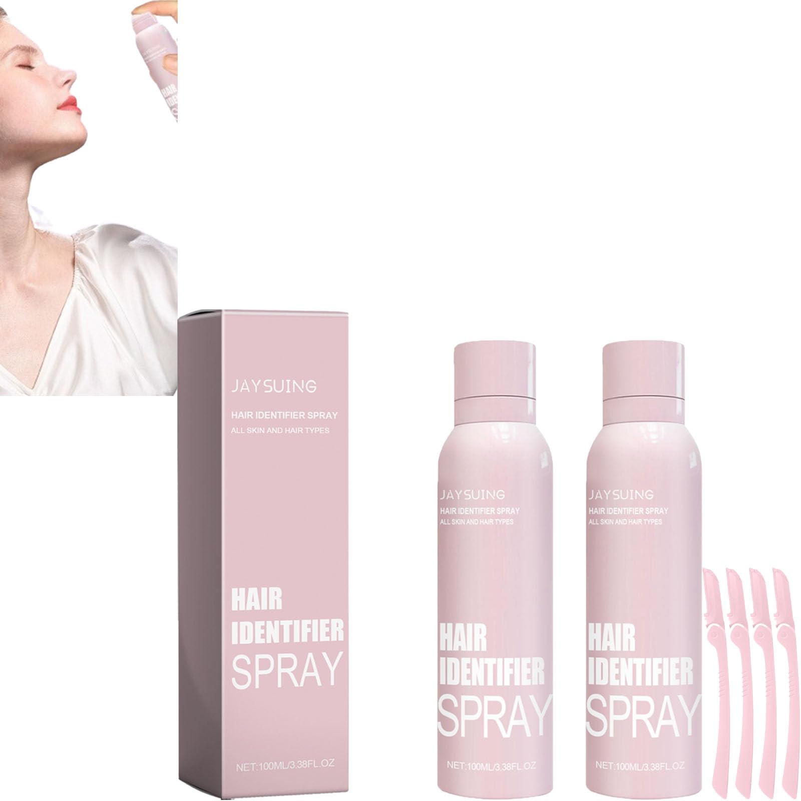 Hair Identifier Spray for Dermaplaning & Shaving. 【Hair Identifier Spray for Face Shaving】: Achieve a flawless shave by clearly highlighting the contours of your face and target tiniest hair strands.【Effect Description】: Hair Identifier Spray creates cool