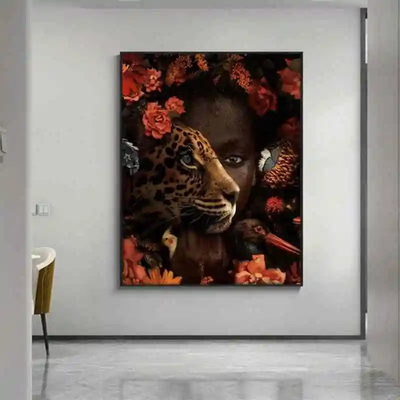 Home Fashion African Women Leopard Printed Canvas
