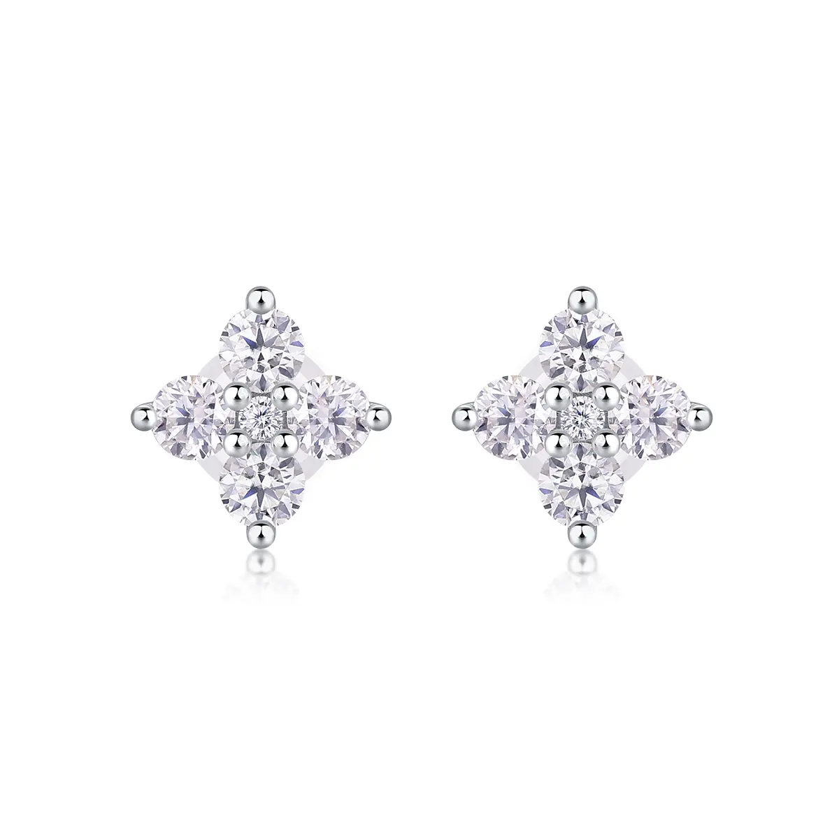1Sweetheart French - Fashionable And Luxurious Diamond Jewelry Set With Moissanite S925 Sterling Silver And Platinum-plated Stud Earrings Prohibit TikTok sales