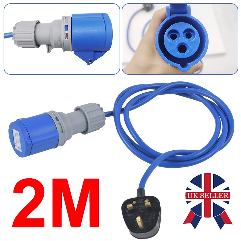 HEAVY-DUTY Caravan Motorhome 13A Plug TO 16A Socket 240V Mains Hook UP Cable — image 9