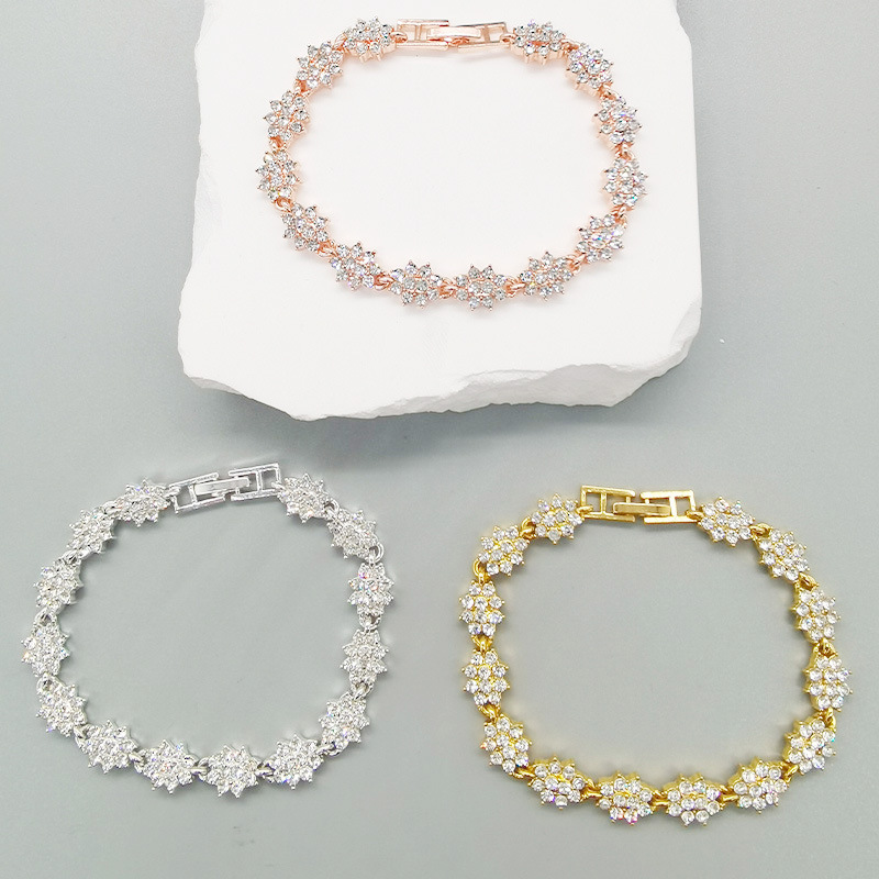 Geometric Diamond  Fashion Roman Style Rhinestone All-match Bracelet