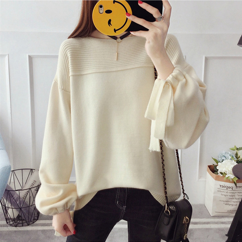 Title 3, Womens New Lantern Sleeve Knitted Bottoming Shirt