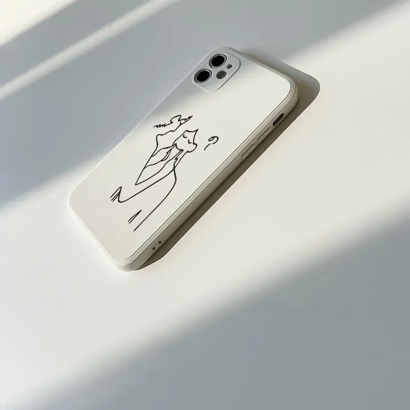 Line Phone Case Lens All-inclusive Liquid Silicone Protective Cover Personalized Anti-fall