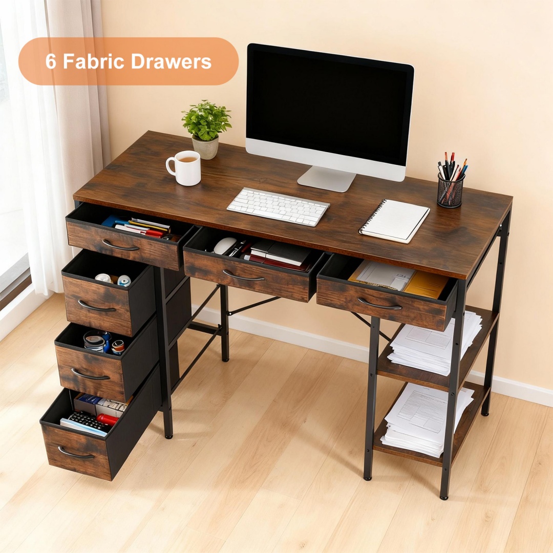 55-inch Computer Desk With 6 Drawers image 30