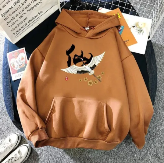 Creative Personality Pattern Hooded Sweater Brown - Shop at LoveMi