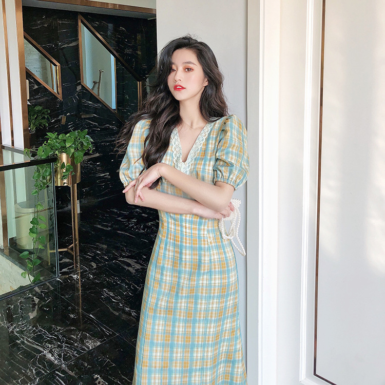 Puff-Sleeve Plaid Tea Dress, picture 5 of 5