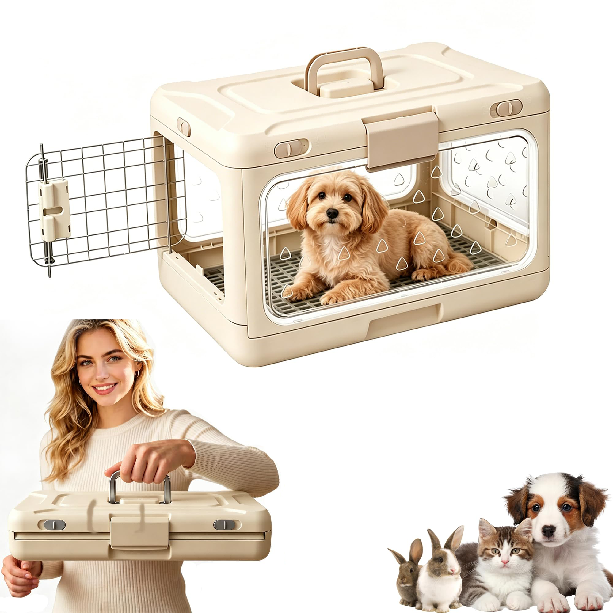 Cage de transport rigide pliable pour chat – Image 5