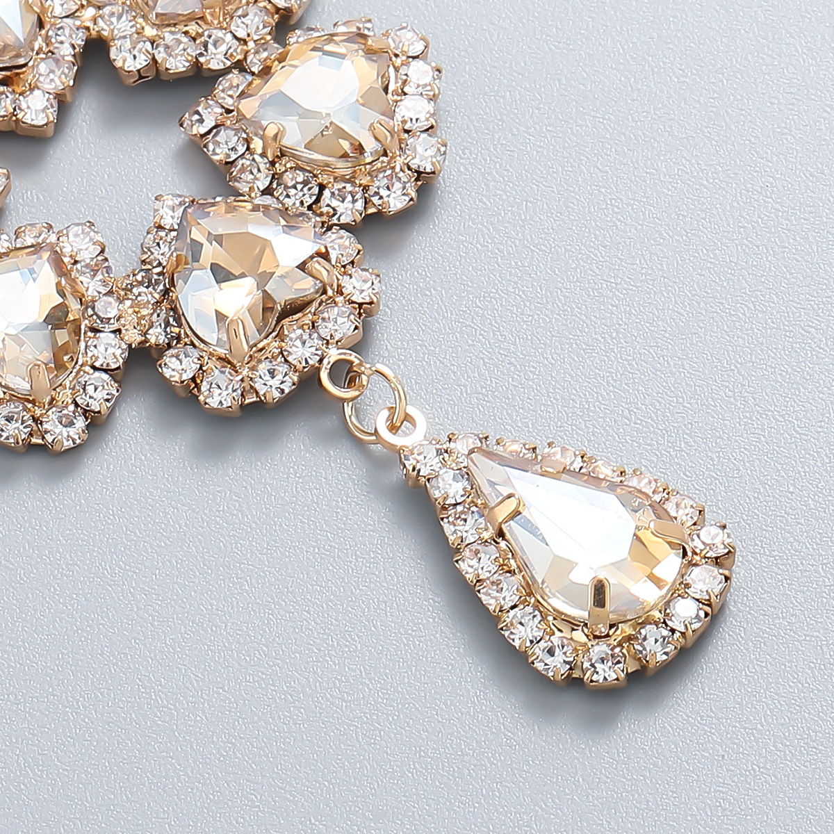 Alloy Earrings With Diamond Flower Earrings