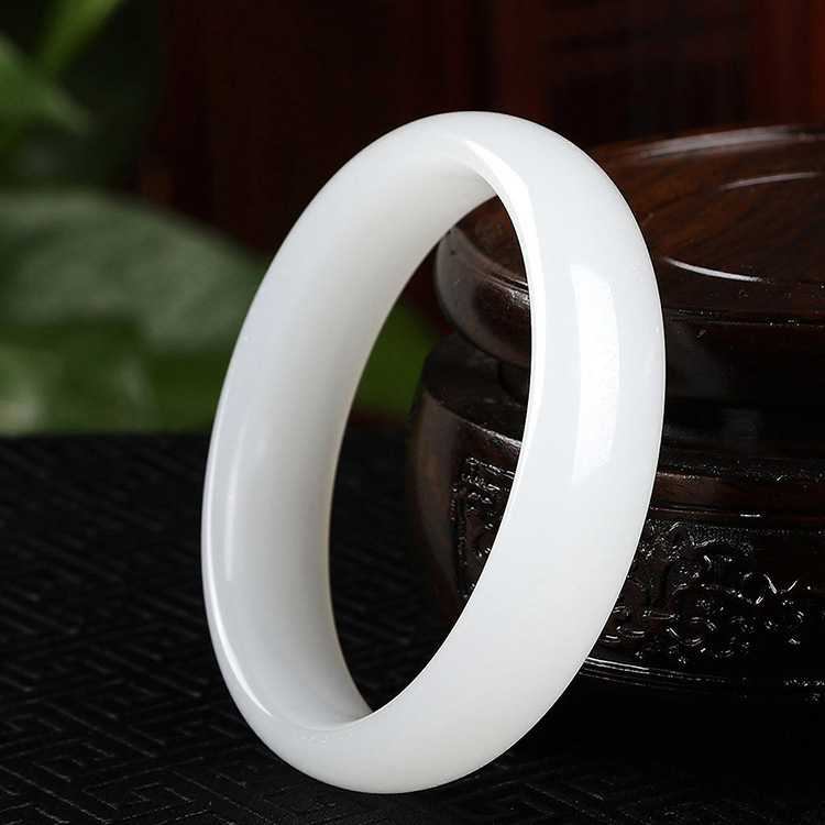 Women's Fine Material Beijing White Jade Flat Bracelet