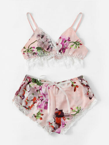 Title 2, Satin underwear bra shorts set