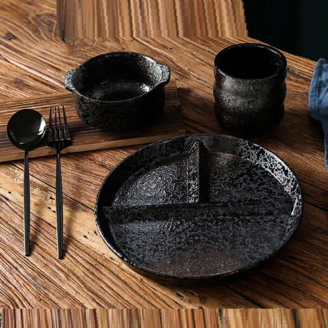 Ordered Diet Simple Style Solid Color Separating Tableware 5Piece Set L - Shop at LoveMi