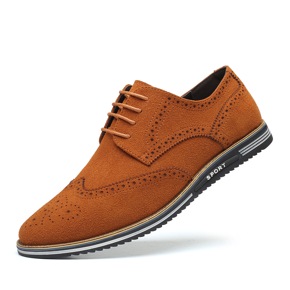 Title 2, Frosted Low-Top Suede Leather British Mens Shoes