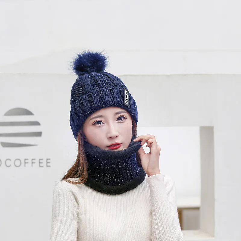 Women Warm Plush Thick Fashion Pullover - Navy Blue