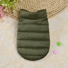 Small Dog Teddy Autumn Autumn Winter Cat Thermal Padded Coat - Army Green - View 1
