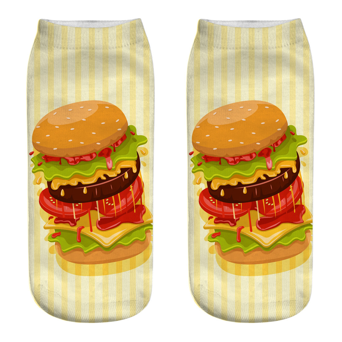 Title 19, Hamburger fries series 3D printing socks