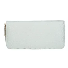 Mid-length Zipper Clutch Bag Fashion Solid Colour PU Money Clip - White - View 1