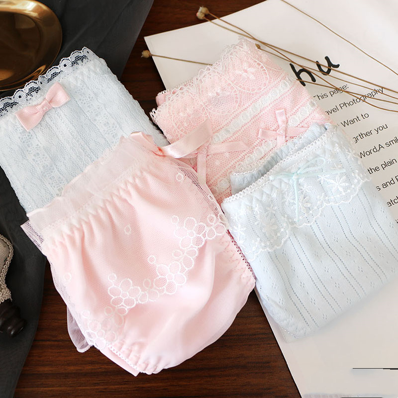 Title 5, Pure Cotton Mid-waist Cotton Cute Student Lace ...