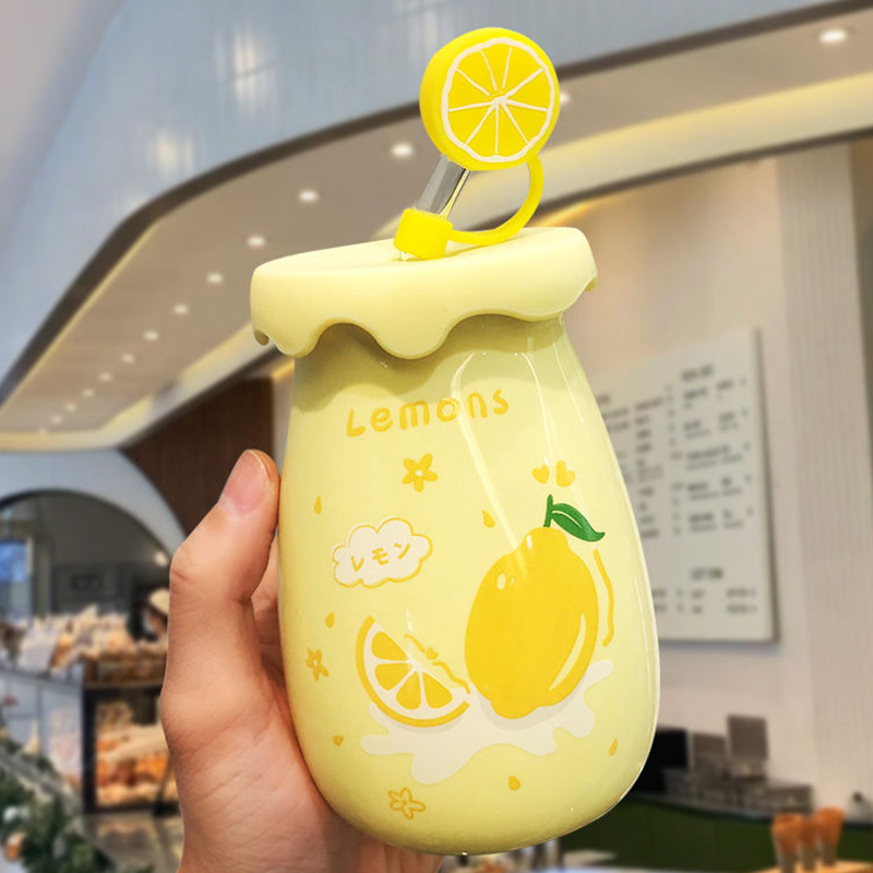 Sake bottle plus lemon