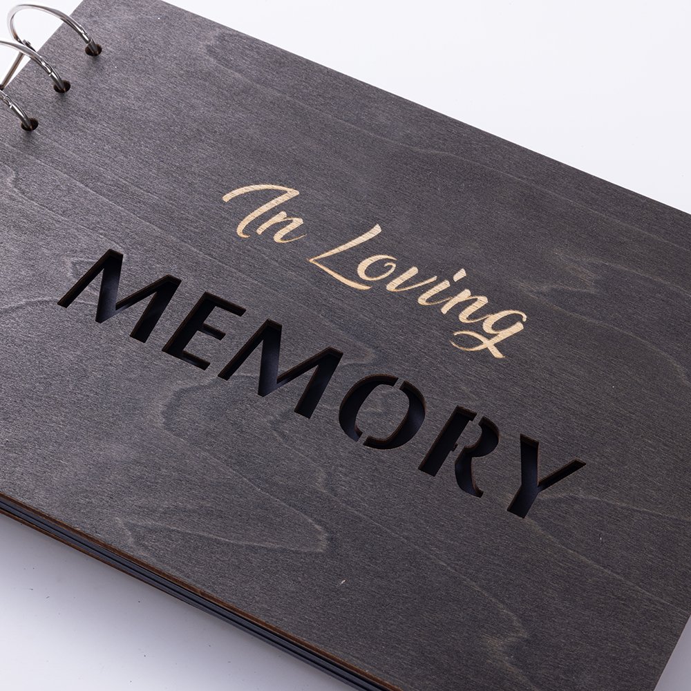 3 Styles Hollow Cutout Wooden Funeral Guest Book In Loving Memory Spiral Binding Memorial Sign In Book Remembrance Keepsake For Celebration Of Life Service