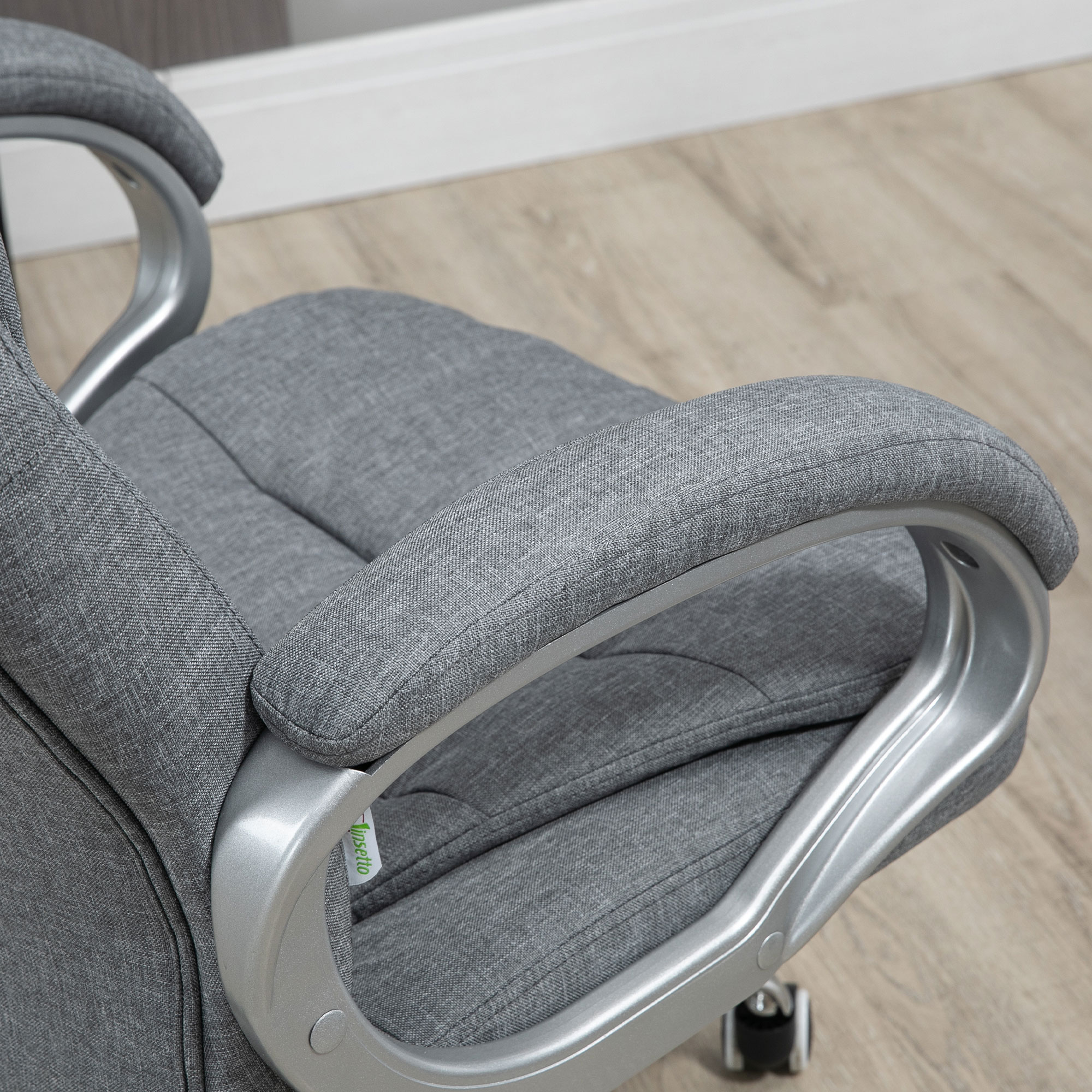 Vinsetto High Back Executive Home Office Chair Adjustable Height Upholstered Padding Gray_voghion.com