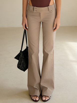 Women's American Retro High-Waisted Slimming Flared Casual Pants