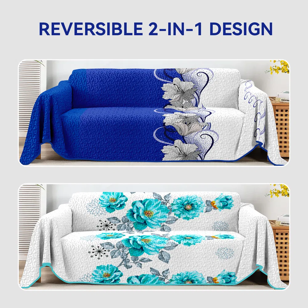Reversible Quilted Sofa Cover, picture 3 of 5