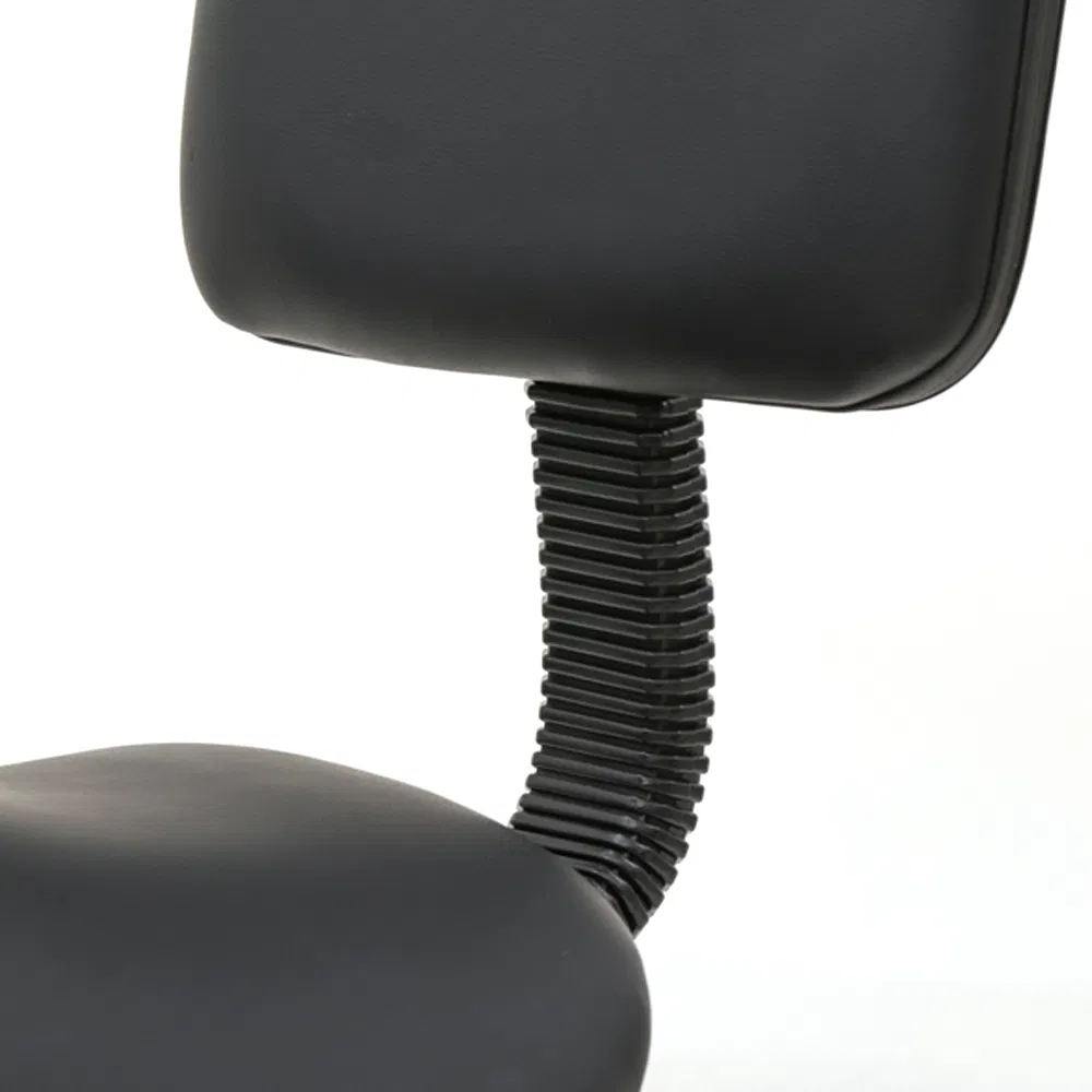 Saddle Shape Adjustable Salon Stool with Back Black image 3