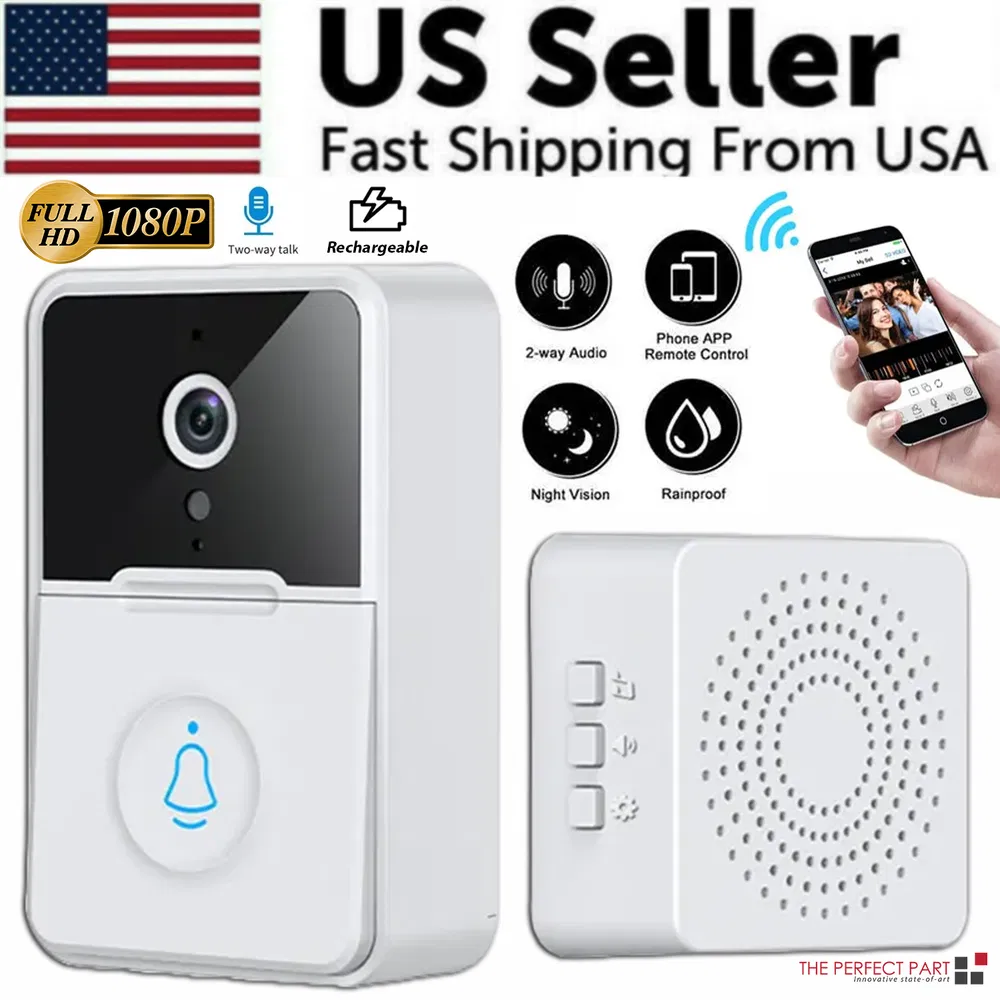 Wireless Security Smart WiFi Doorbell Intercom Video Camera Door Ring Bell Chime - Default