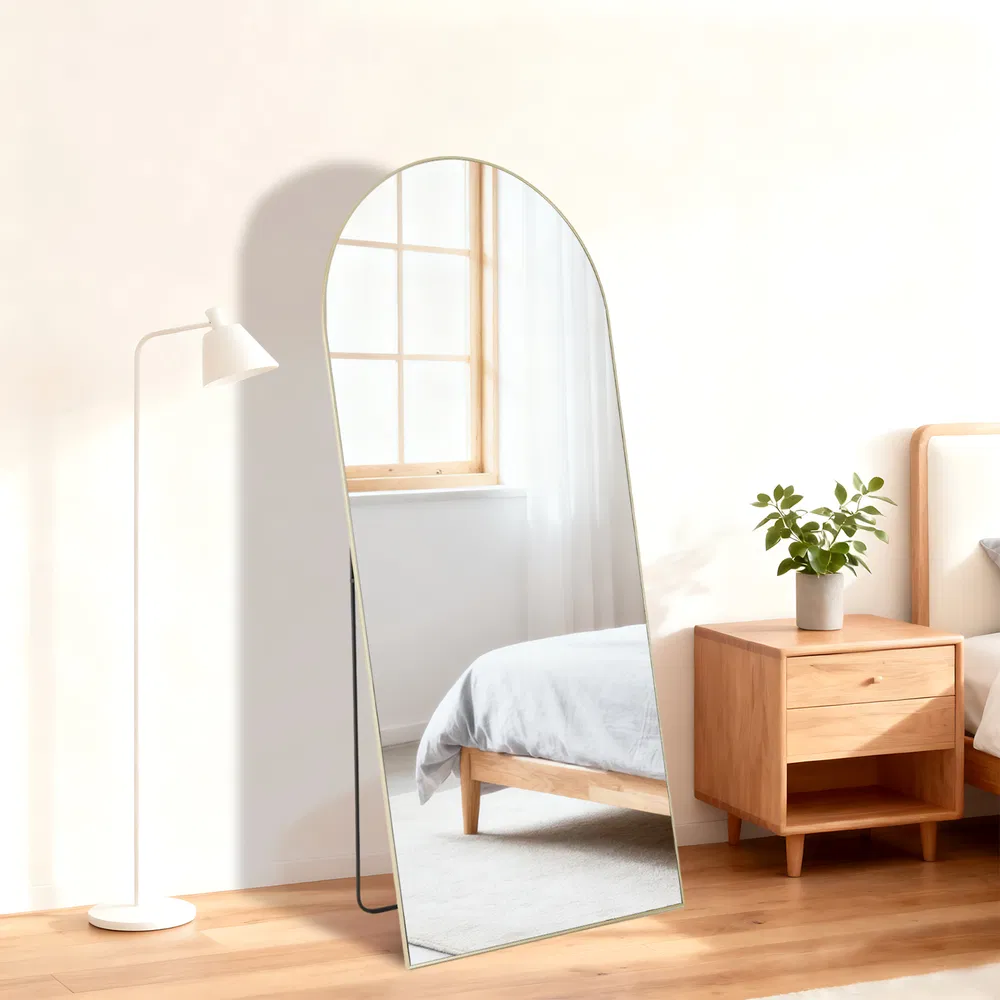 58"x19" Full Length Mirror with Stand Floor Mirror with Aluminum Alloy Frame Body Wall-Mounted Mirrors For Bedroom Bathroom image 11