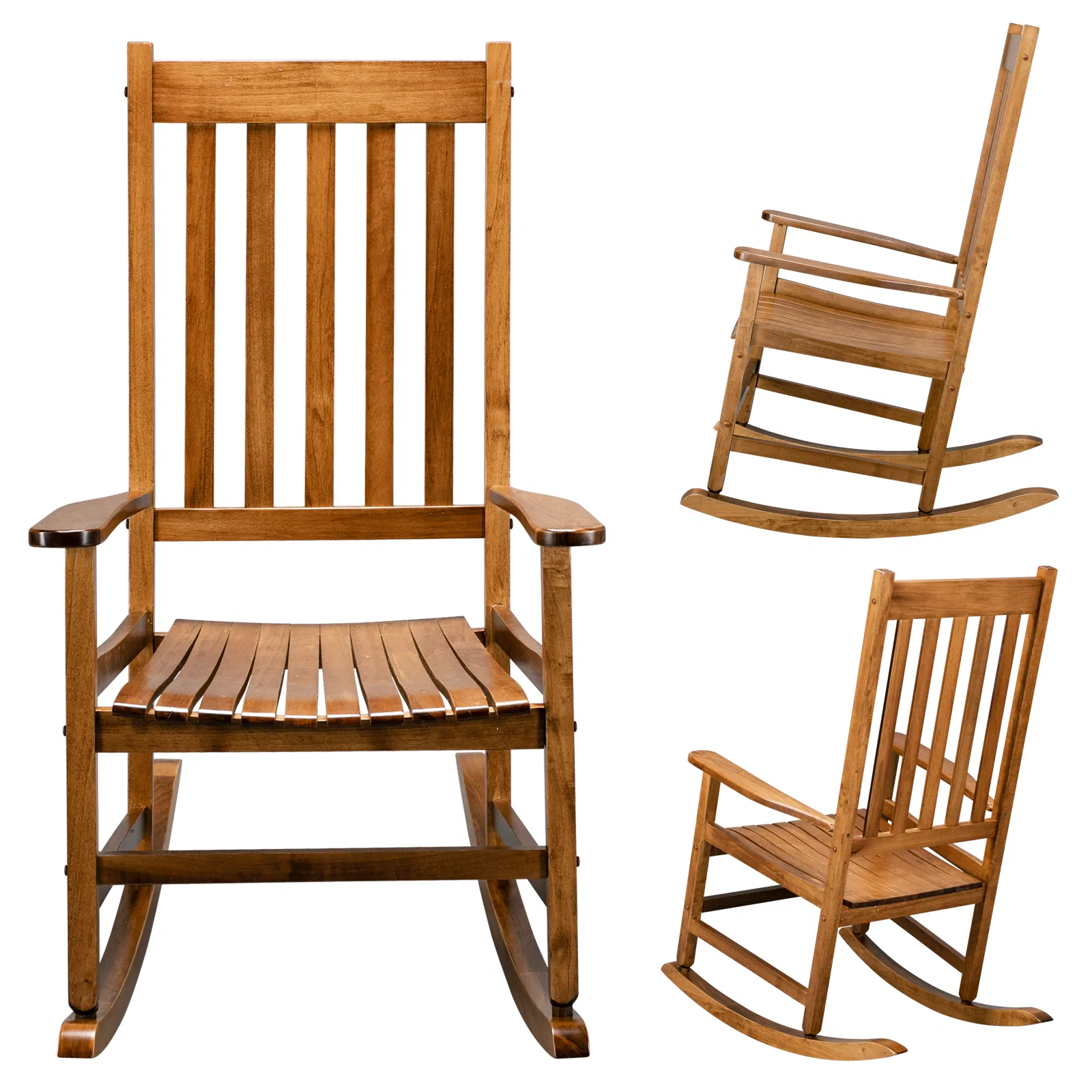 68.5*86*115CM Square Wooden Rocking Chair Original Color image 13