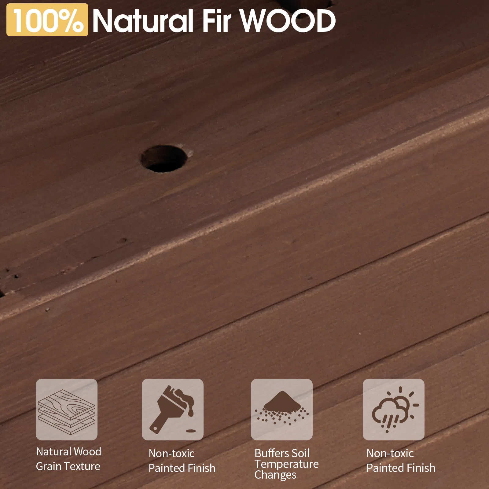43.5*17.5*44.5 In Fir With Arched Lattice Raised Garden Bed Wooden Planting Frame Carbonized image 11
