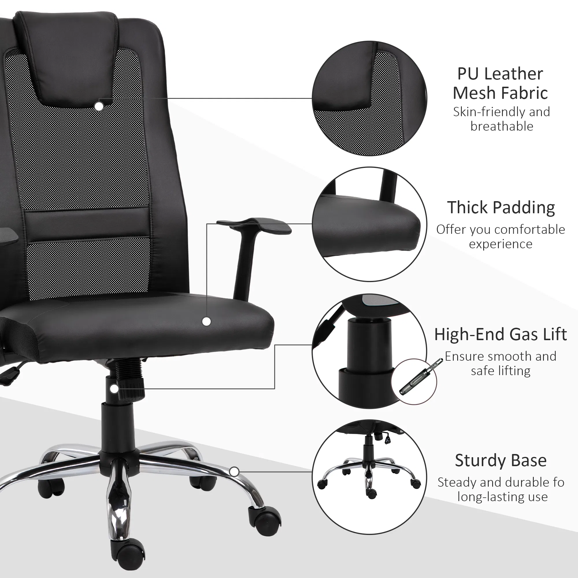 Ergonomic Office Chair with Thick Padded Headrest β photo 7