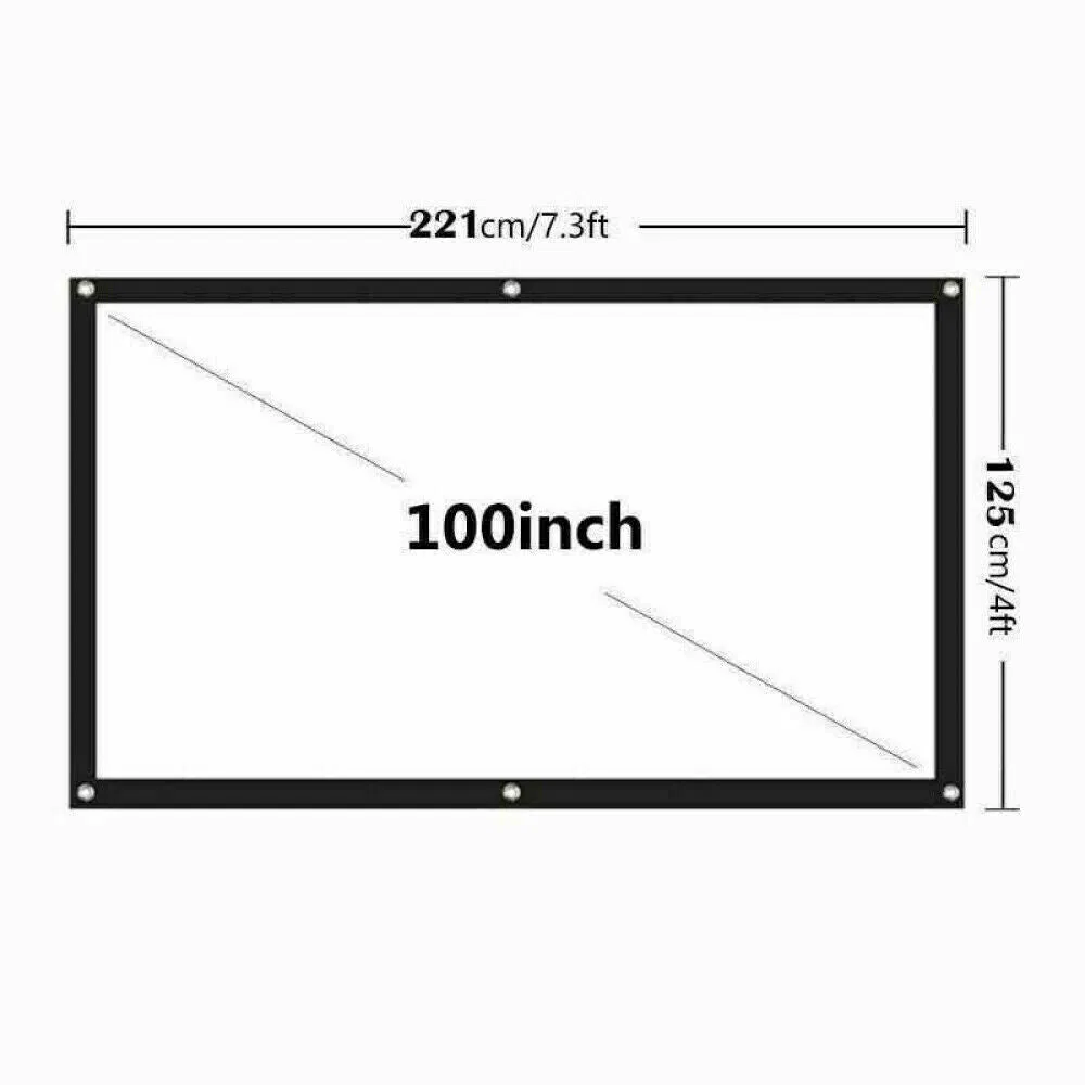 Portable Foldable Projector Screen 16:9 HD Outdoor Home Cinema Theater 3D Movie image 10