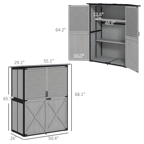 Outdoor Garden Storage Shed Tool House-10